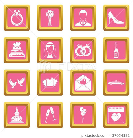 Wedding icons pink Wedding icons pink 37054321