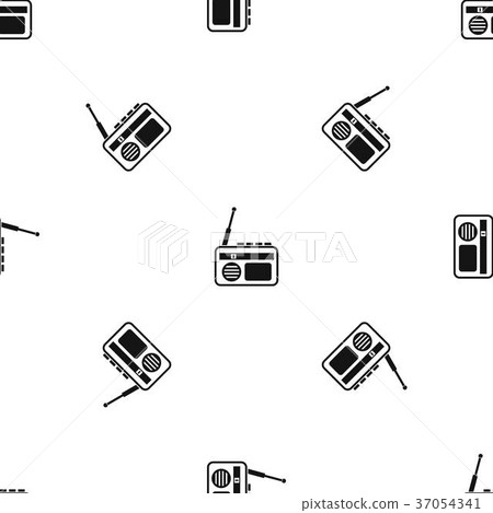 Radio pattern seamless black 37054341