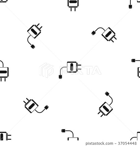 Mini charger pattern seamless black 37054448