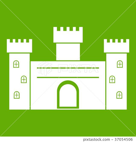 Medieval fortification icon green 37054506