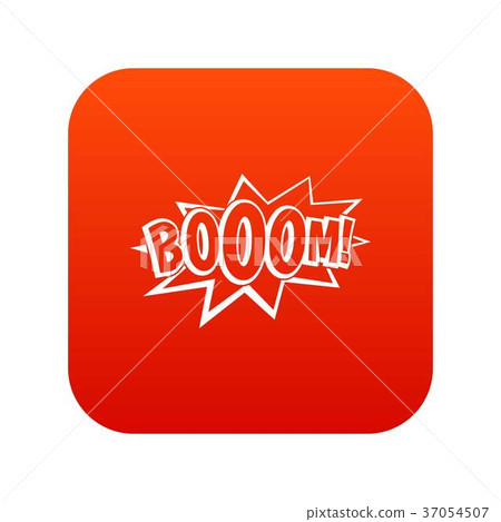 Boom, explosion bubble icon digital red 37054507