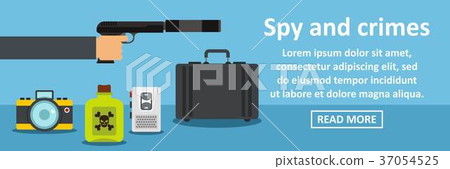 Spy and crimes banner horizontal concept Spy and crimes banner horizontal concept 37054525