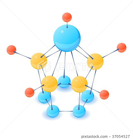 Unique molecule icon, isometric 3d style Unique molecule icon, isometric 3d style 37054527