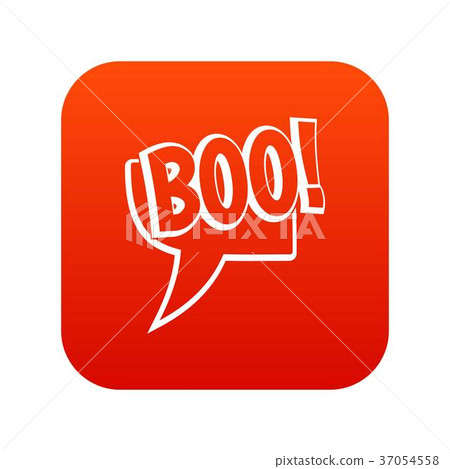 BOO, comic text speech bubble icon digital red BOO, comic text speech bubble icon digital red 37054558