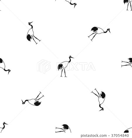 Stork pattern seamless black Stork pattern seamless black 37054840