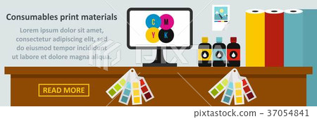 Consumables print materials banner horizontal concept Consumables print materials banner horizontal concept 37054841
