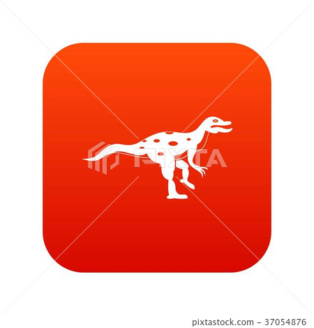 Ornithopod dinosaur icon digital red Ornithopod dinosaur icon digital red 37054876