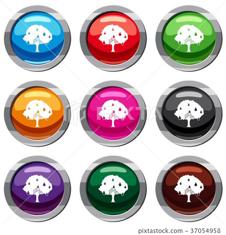 Pear tree with pears set 9 collection 37054958