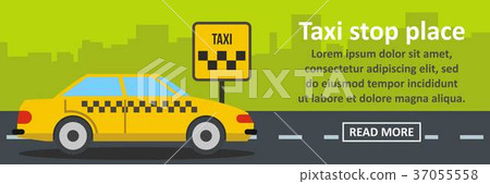Taxi stop place banner horizontal concept 37055558