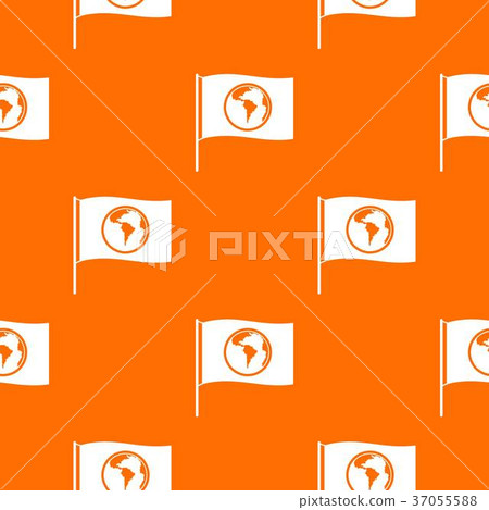 Flag with world planet pattern seamless Flag with world planet pattern seamless 37055588