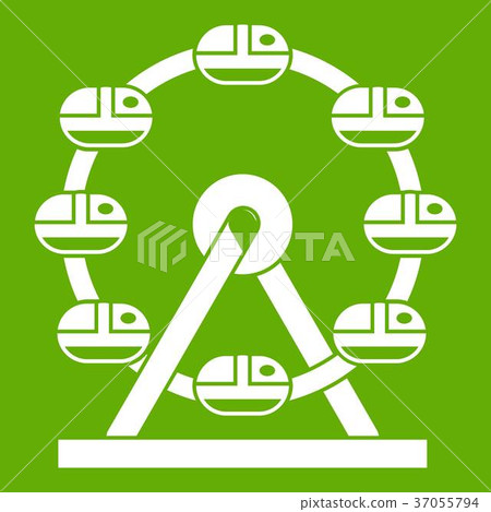 Giant ferris wheel icon green Giant ferris wheel icon green 37055794