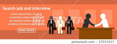 Search job and interview banner horizontal concept - Stock Illustration ...