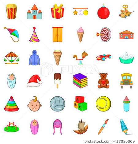 Carousel icons set, cartoon style Carousel icons set, cartoon style 37056009