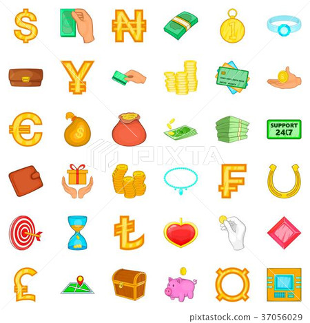 Dollar icons set, cartoon style-插圖素材 [37056029] - PIXTA圖庫