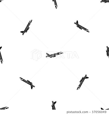 Airplane taking off pattern seamless black Airplane taking off pattern seamless black 37056049
