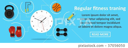 Regular fitness training banner horizontal concept Regular fitness training banner horizontal concept 37056050