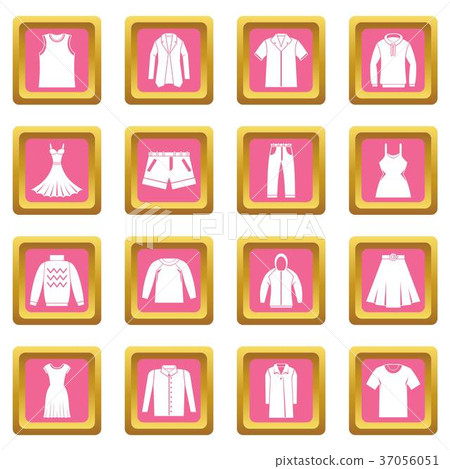 Different clothes icons pink Different clothes icons pink 37056051
