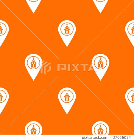 Map pointer with church pattern seamless Map pointer with church pattern seamless 37056054
