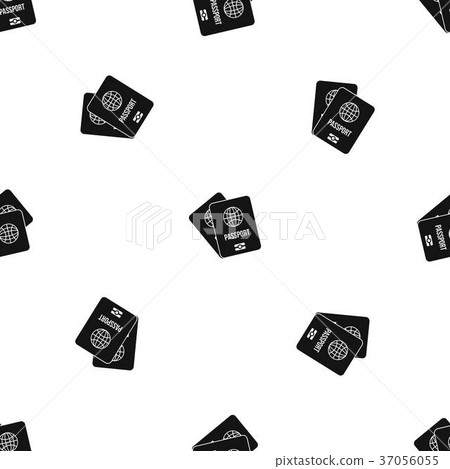 Passports with map pattern seamless black 37056055
