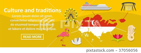 Culture and traditions singapore banner horizontal concept Culture and traditions singapore banner horizontal concept 37056056