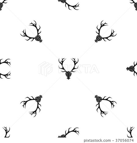 Deer antler pattern seamless black 37056074