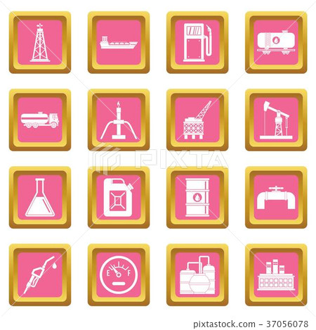 Nature items icons pink 37056078