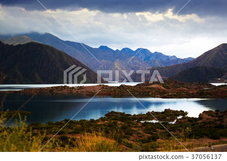 Lake near Potrerillos, RN 7, Andes, Argentina 37056137