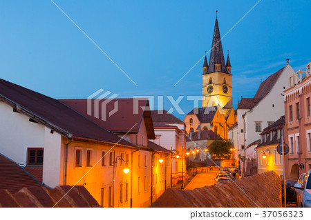 View of Cathedral from streets of Sibiu View of Cathedral from streets of Sibiu 37056323