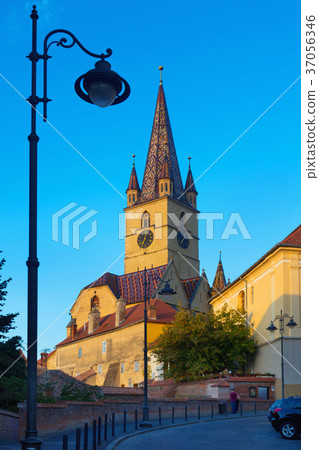 Sibiu Cathedral in evening sun 37056346