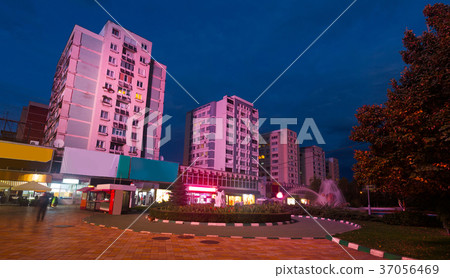 Image of night center city in Pitesti Image of night center city in Pitesti 37056469