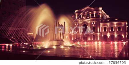 Culture Palace with colored fountain in Drobeta Turnu-Severin Culture Palace with colored fountain in Drobeta Turnu-Severin 37056503