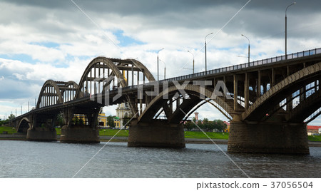 motor bridge and transfiguration church rybinsk 37056504