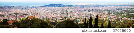 Barcelona from Montjuic. Catalonia, Spain Barcelona from Montjuic. Catalonia, Spain 37056690