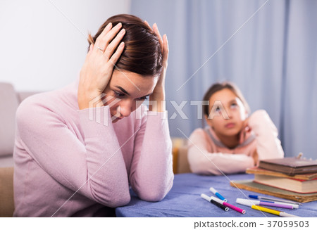 Mother upset her daughter Mother upset her daughter 37059503
