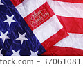 Happy President's Day Typography on USA Flag 37061081