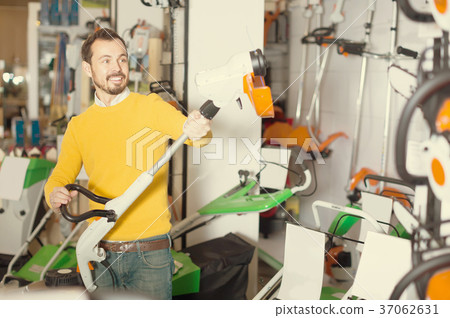 Man view electric lawnmower 37062631