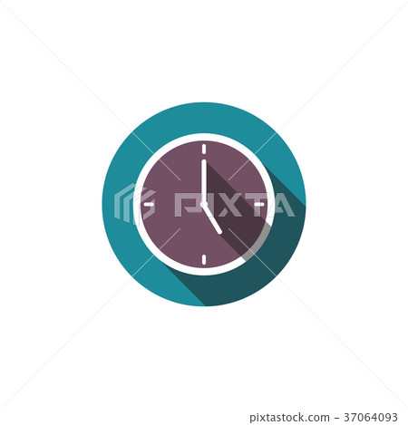 Flat clock vector icon Isolated illustration - Stock Illustration ...