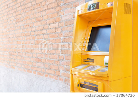 Automatic Teller Machine (ATM). Yellow cash  37064720