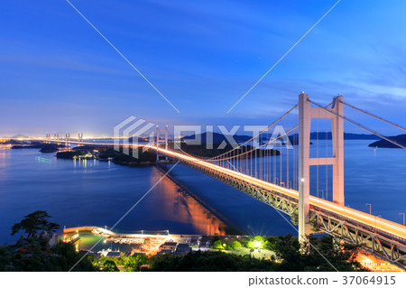 岡山小島_瀨戶大橋的夜景 岡山小島_瀨戶大橋的夜景 37064915