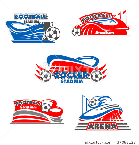 Football stadium and soccer sport arena icons 37065125