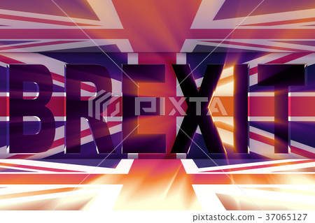 Brexit concept - UK leaving UE - 3d rendering 37065127