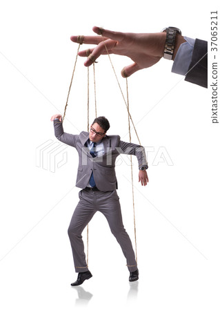 Businessman puppet isolated on white background Businessman puppet isolated on white background 37065211