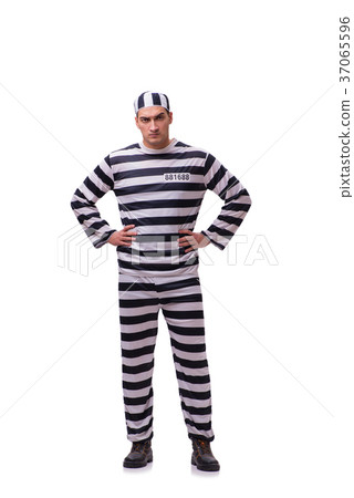 Man prisoner isolated on white background 37065596