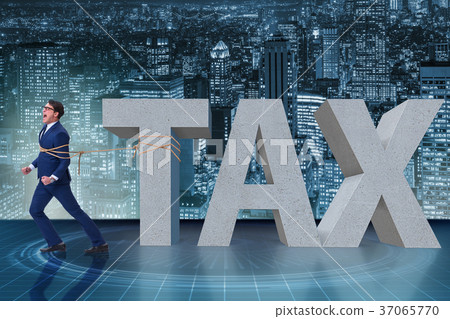 Businessman suffering from high taxes 37065770