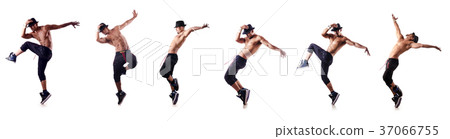 Ripped dancer isolated on the white 37066755
