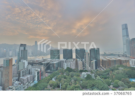 View of the Tsim Sha Tsui, Hong Kong. 37068765