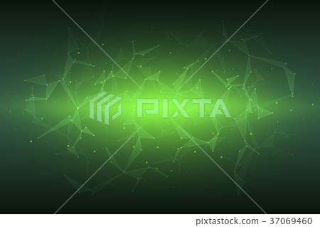 Abstract futuristic background with dots and lines 37069460