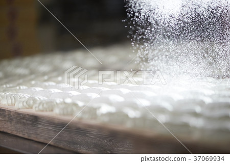 Sugar crystals are dusting on the white Sugar crystals are dusting on the white 37069934