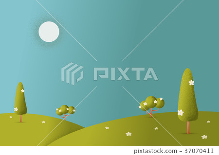 Meadow landscape vector illustration. Meadow landscape vector illustration. 37070411