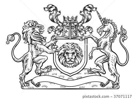 Lion and Unicorn Shield Heraldic Coat of Arms Lion and Unicorn Shield Heraldic Coat of Arms 37071117
